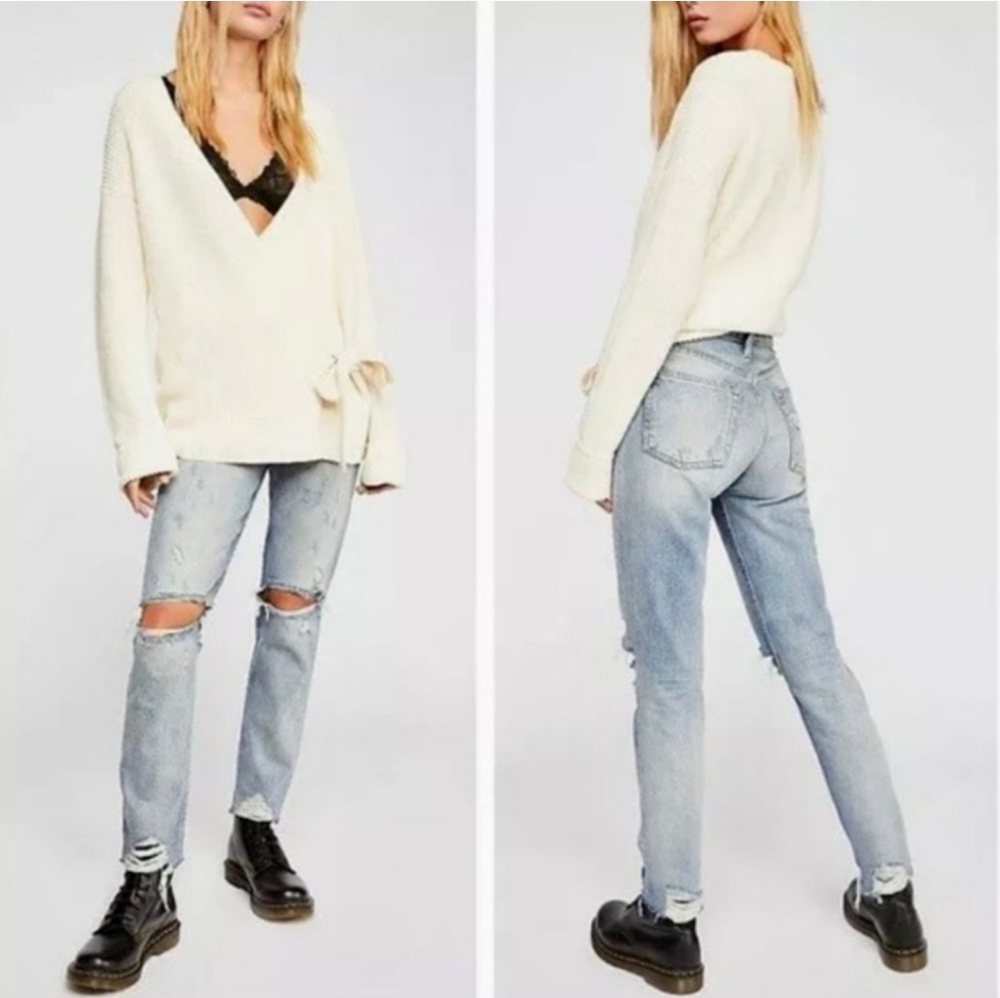 Boyish the Billy High Rise Skinny Distressed Ripped Jeans Size 26